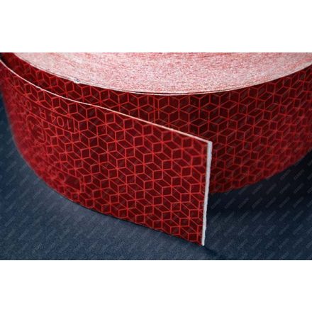 Fényvisszaverő szalag piros méterben