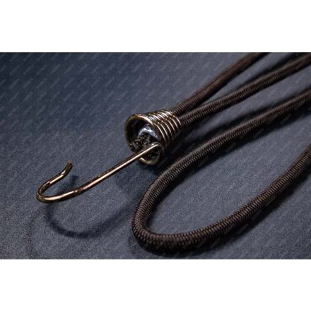 Ponyvafeszítő fém kampóval fekete 250 mm
