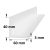 L alakú PVC takaróprofil 40 × 60 mm fehér/ 6 m