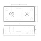 Gumiütköző furatokkal 500 × 250 × 140 mm