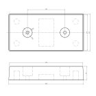 Gumiütköző furatokkal 500 × 250 × 90 mm