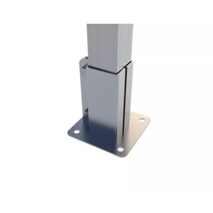 Rögzítő konzol talpelem, egyik oldalt csavaros  5×5 cm