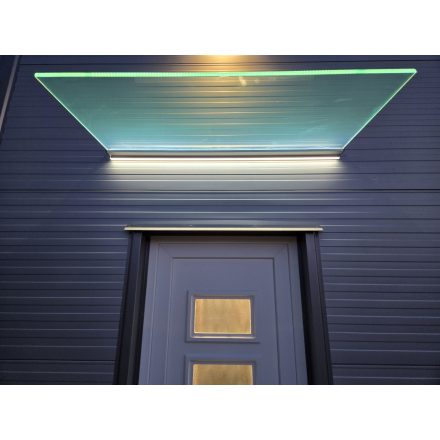 Üveg előtető alumínium profillal 1500×800 mm, led világítással